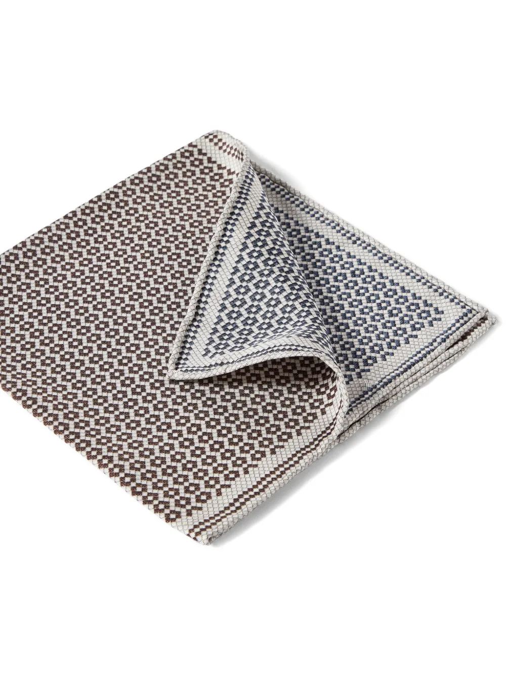 Brunello Cucinelli Zijden pochet met geometrische print Bruin