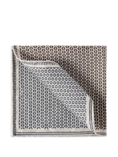 Brunello Cucinelli silk geometric-pattern pocket square