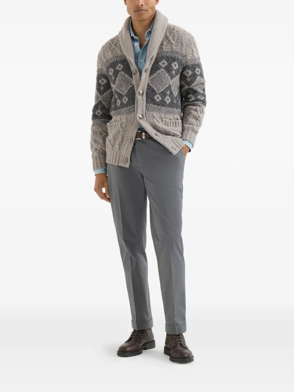 Brunello Cucinelli Gabardine broek van Amerikaans Pima katoen Grijs