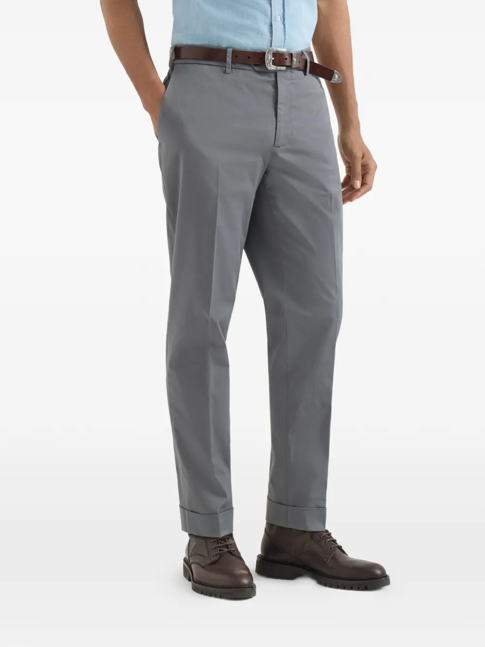 Brunello Cucinelli Gabardine broek van Amerikaans Pima katoen Grijs