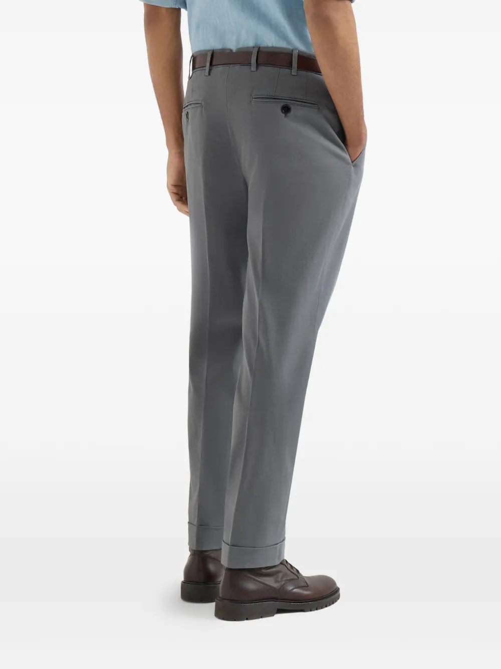 Brunello Cucinelli Gabardine broek van Amerikaans Pima katoen Grijs