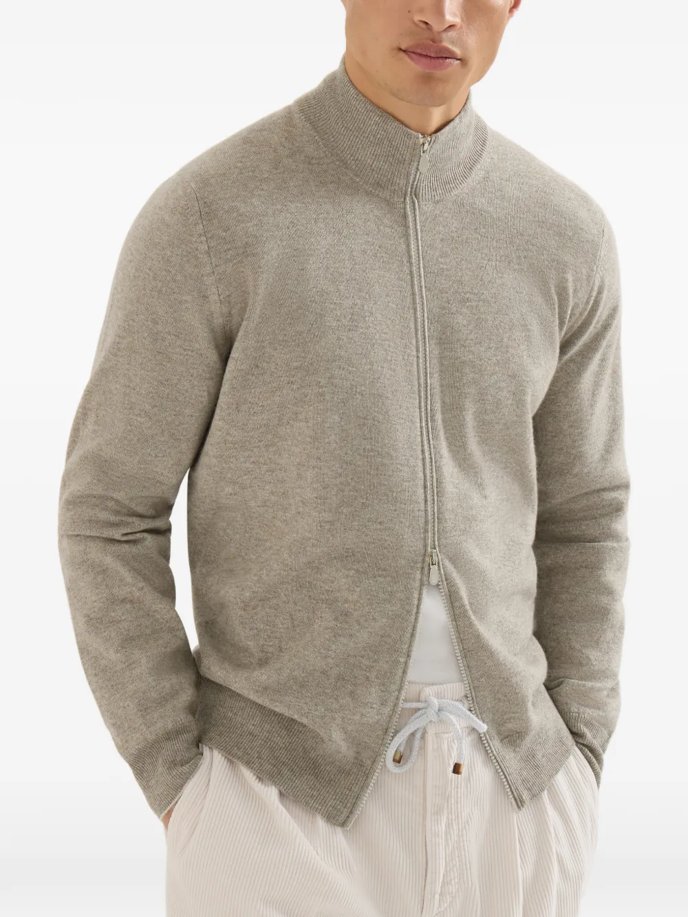 Brunello Cucinelli Vest met rits Grijs
