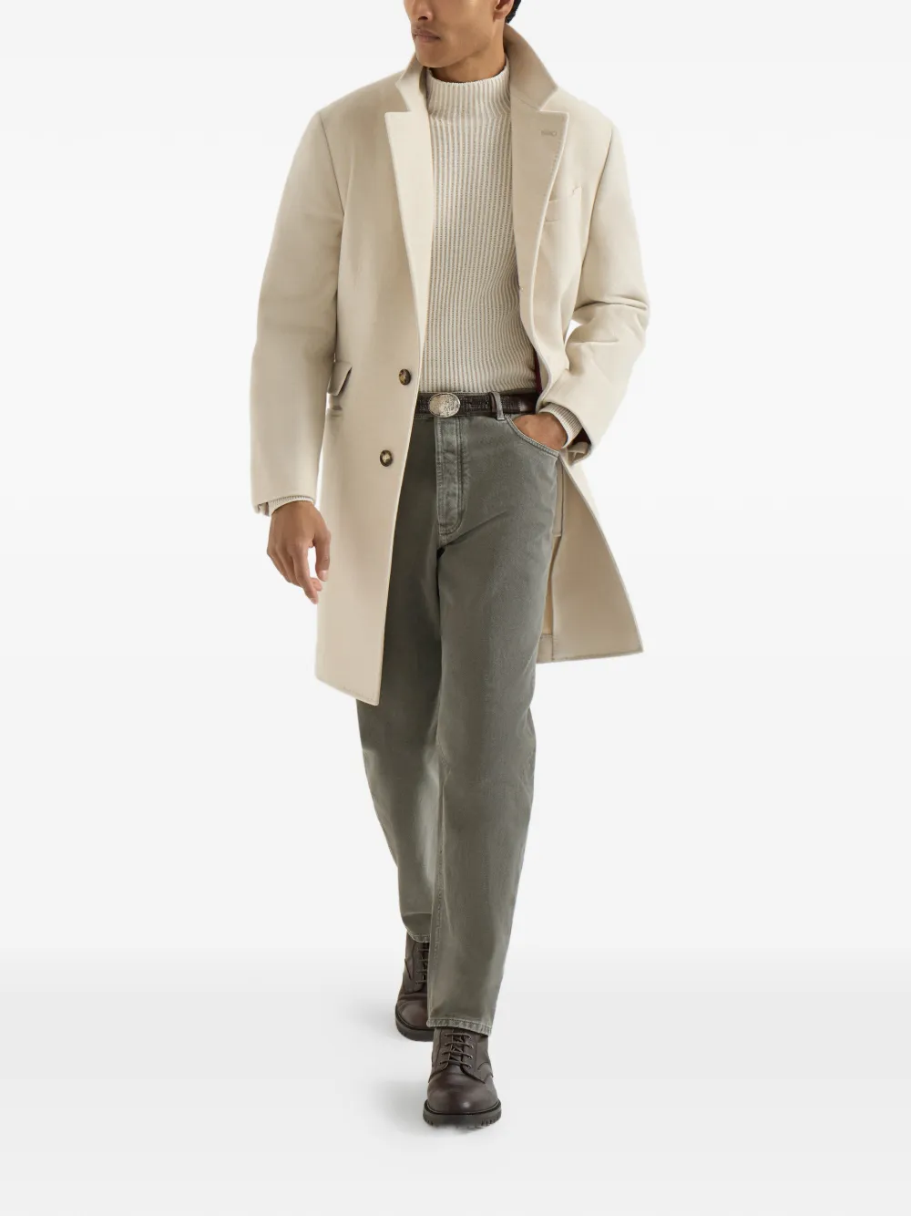 Brunello Cucinelli Denim broek met vijf zakken en geverfd effect Grijs