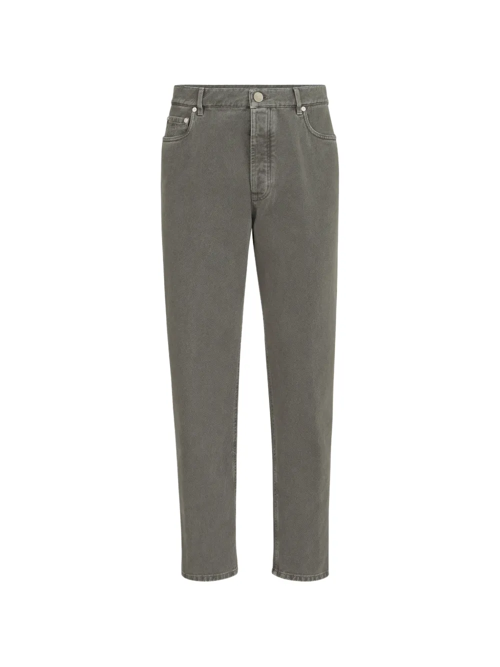 Brunello Cucinelli garment-dyed denim iconic fit five-pocket trousers - Grigio