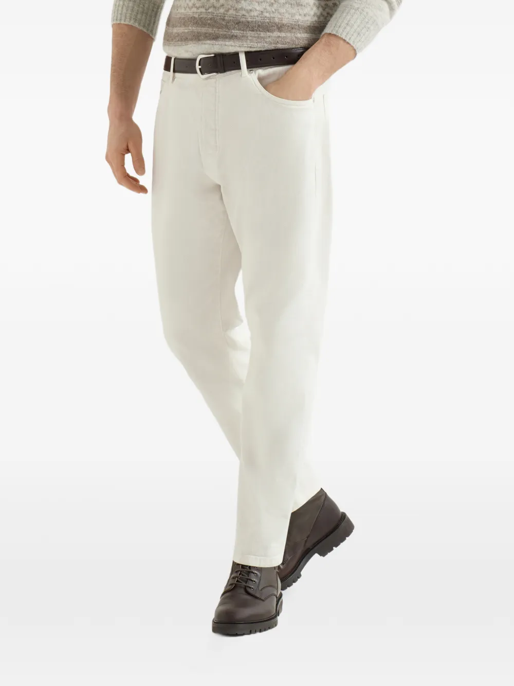 Brunello Cucinelli Jeans met vijf zakken Wit
