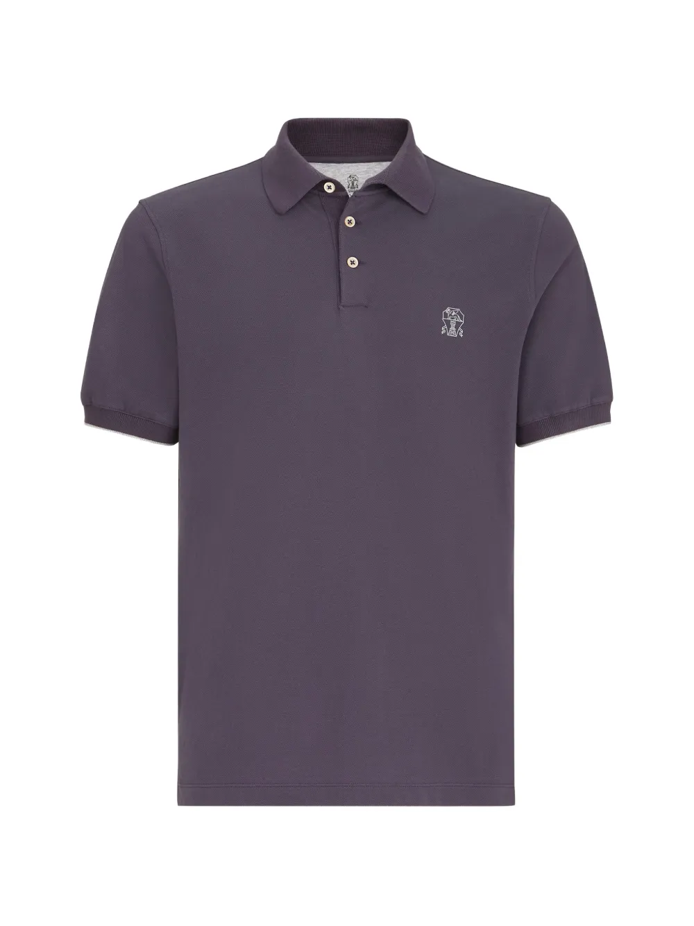 Brunello Cucinelli cotton-piqué polo shirt with logo - Viola