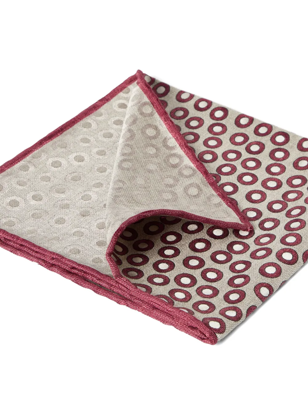 Brunello Cucinelli Zijden pochet met stippen Beige