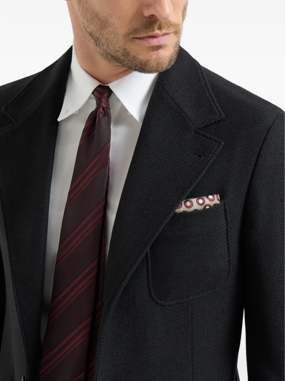 Brunello Cucinelli Zijden pochet met stippen Beige