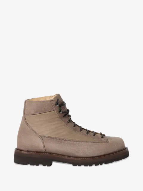 Brunello Cucinelli botas con agujetas y paneles