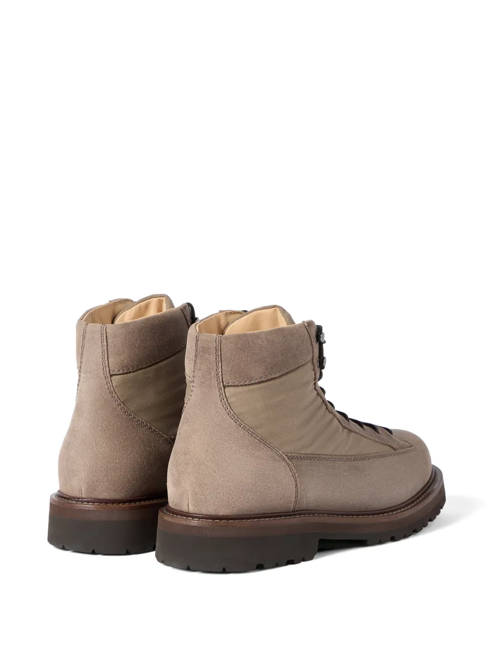 Brunello Cucinelli Suède en techno outdoor laarzen Grijs