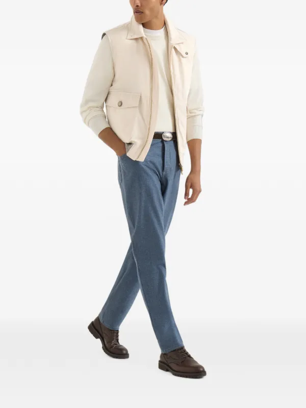 Brunello Cucinelli Virgin Wool Flannel five-pocket Trousers | Blue