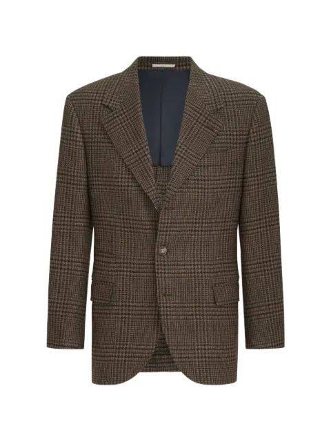 Brunello Cucinelli cashmere Prince of Wales tailor blazer