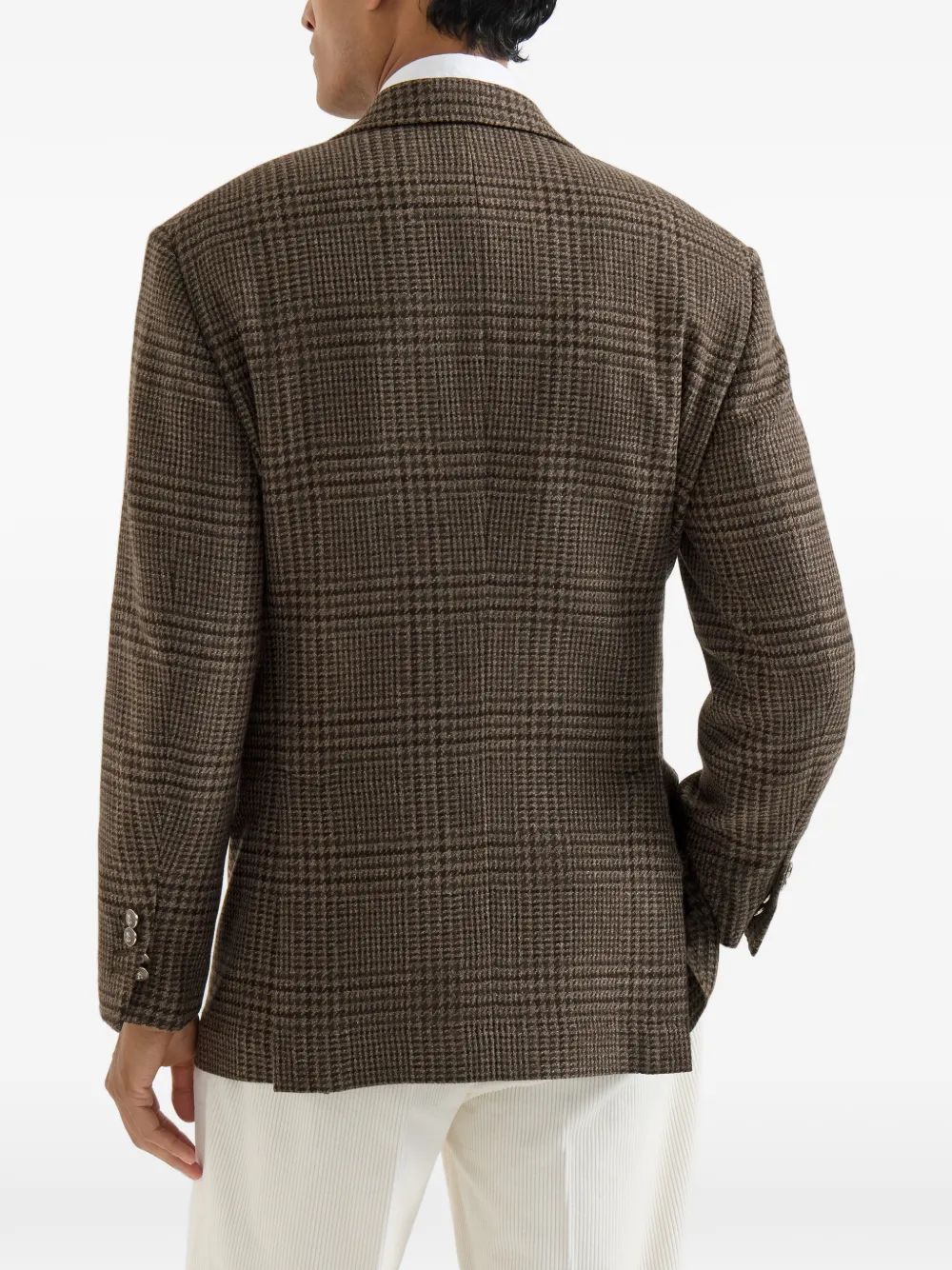 Brunello Cucinelli Kasjmier Prince of Wales blazer Bruin