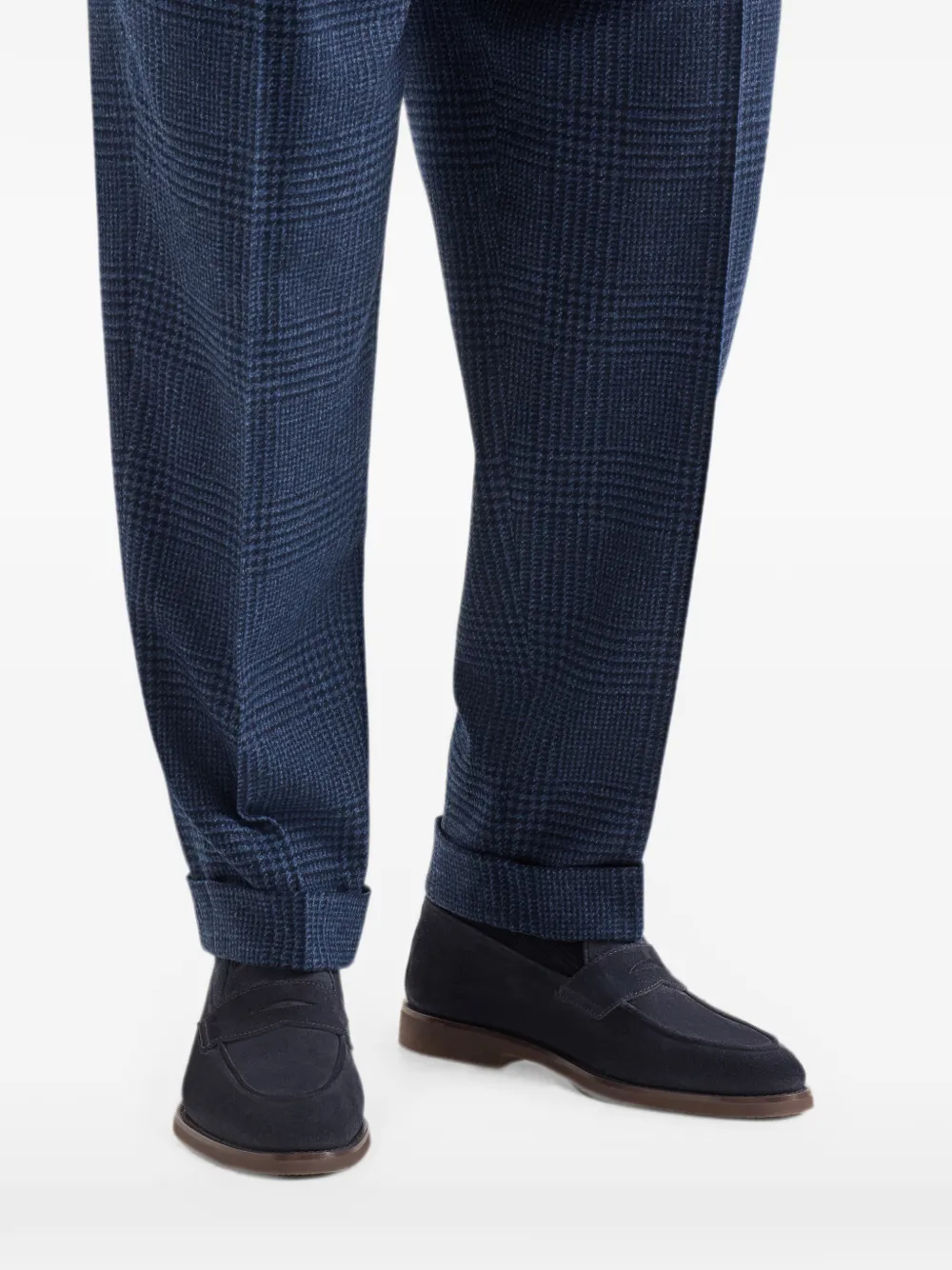 Brunello Cucinelli suede penny loafers Blauw