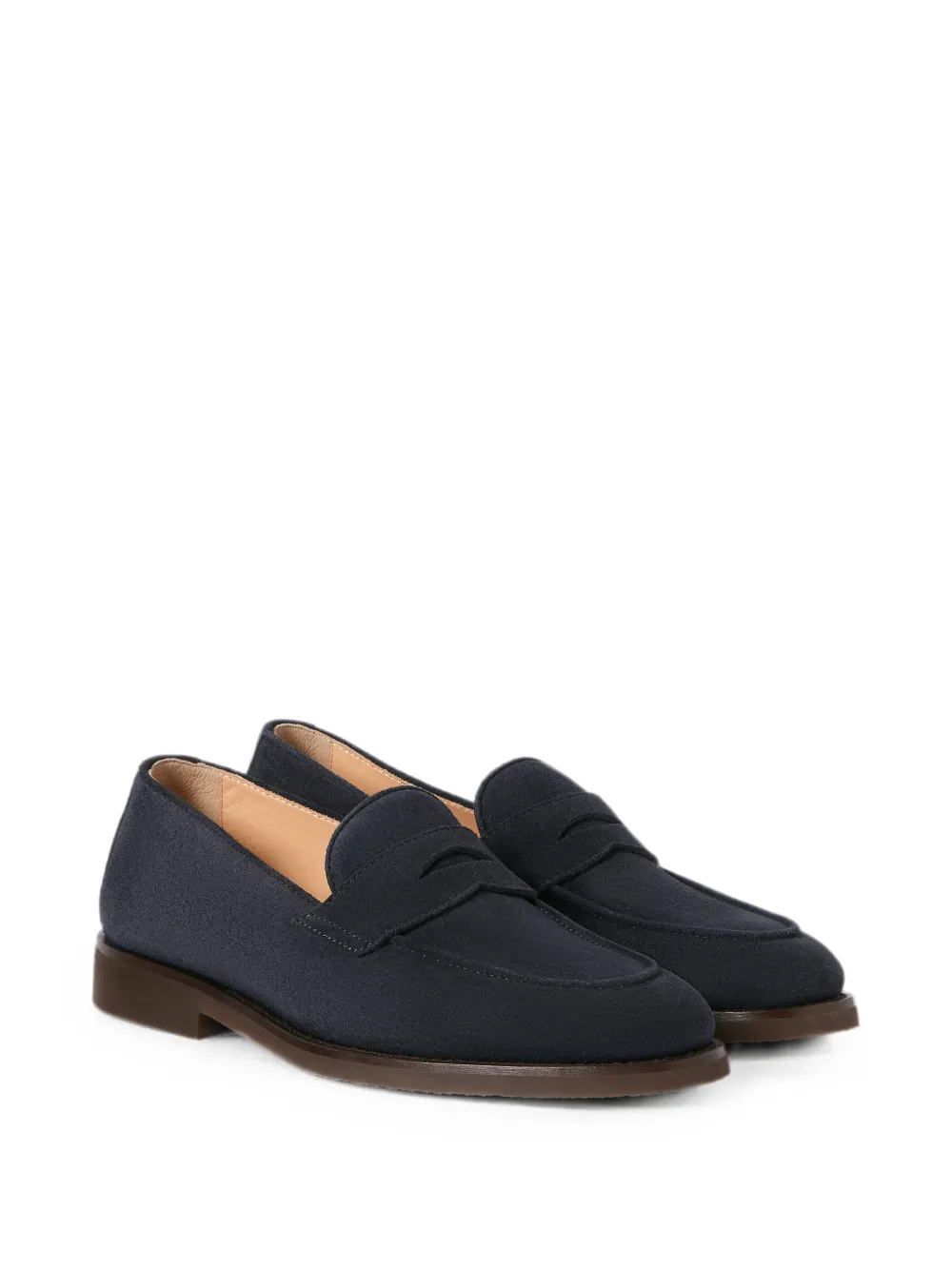 Brunello Cucinelli suede penny loafers Blauw
