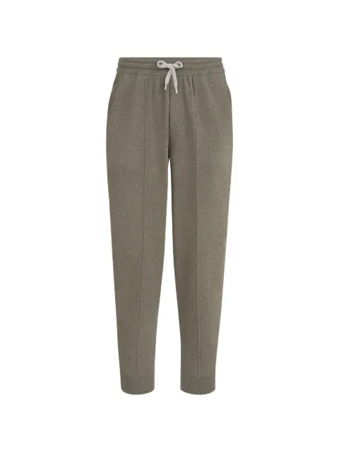 Brunello Cucinelli cashmere double knit trousers with crête detail and elasticated zipper cuffs