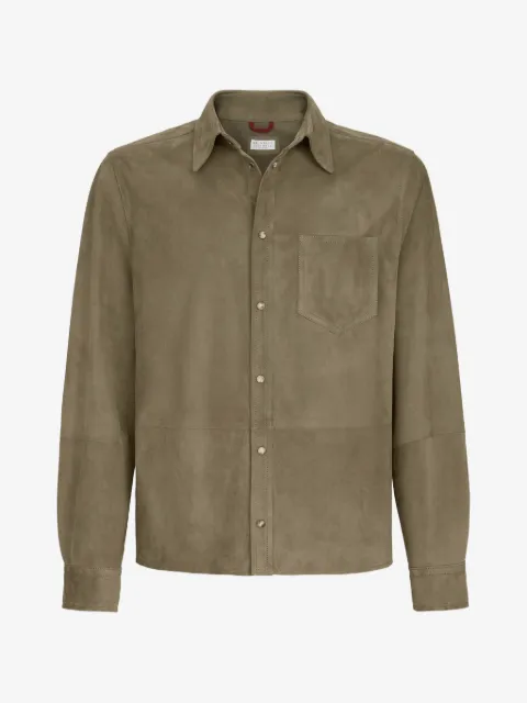 Brunello Cucinelli sobrecamisa de gamuza