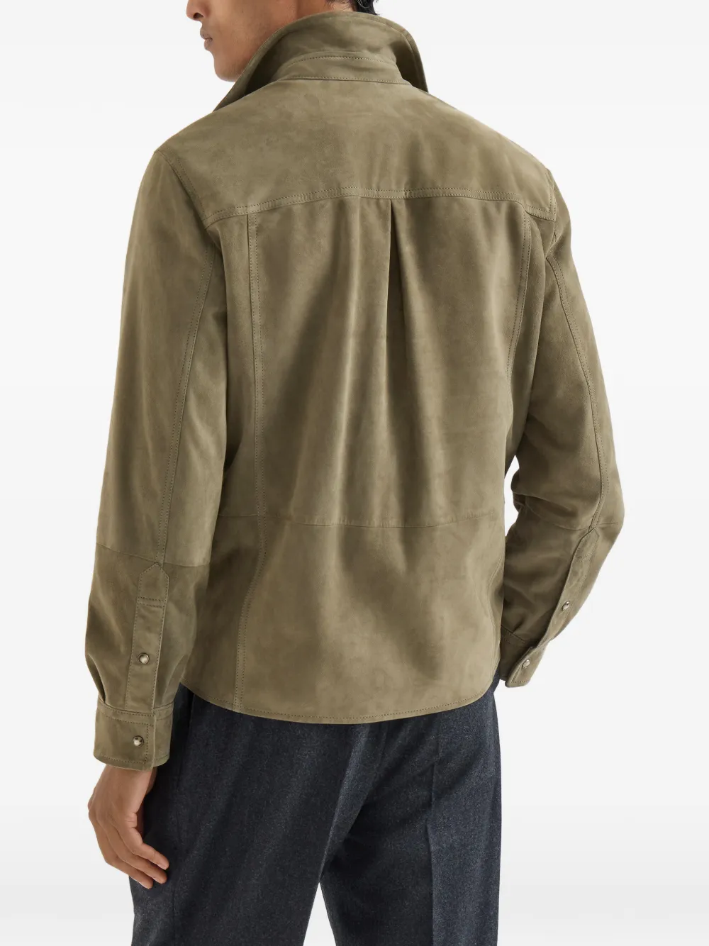 Brunello Cucinelli Suède shirtjack Groen