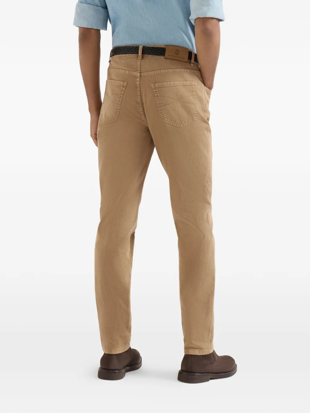 Brunello Cucinelli Lichtgewicht denim broek met vijf zakken Beige