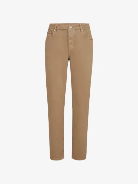 Brunello Cucinelli garment-dyed comfort lightweight denim traditional fit five-pocket trousers