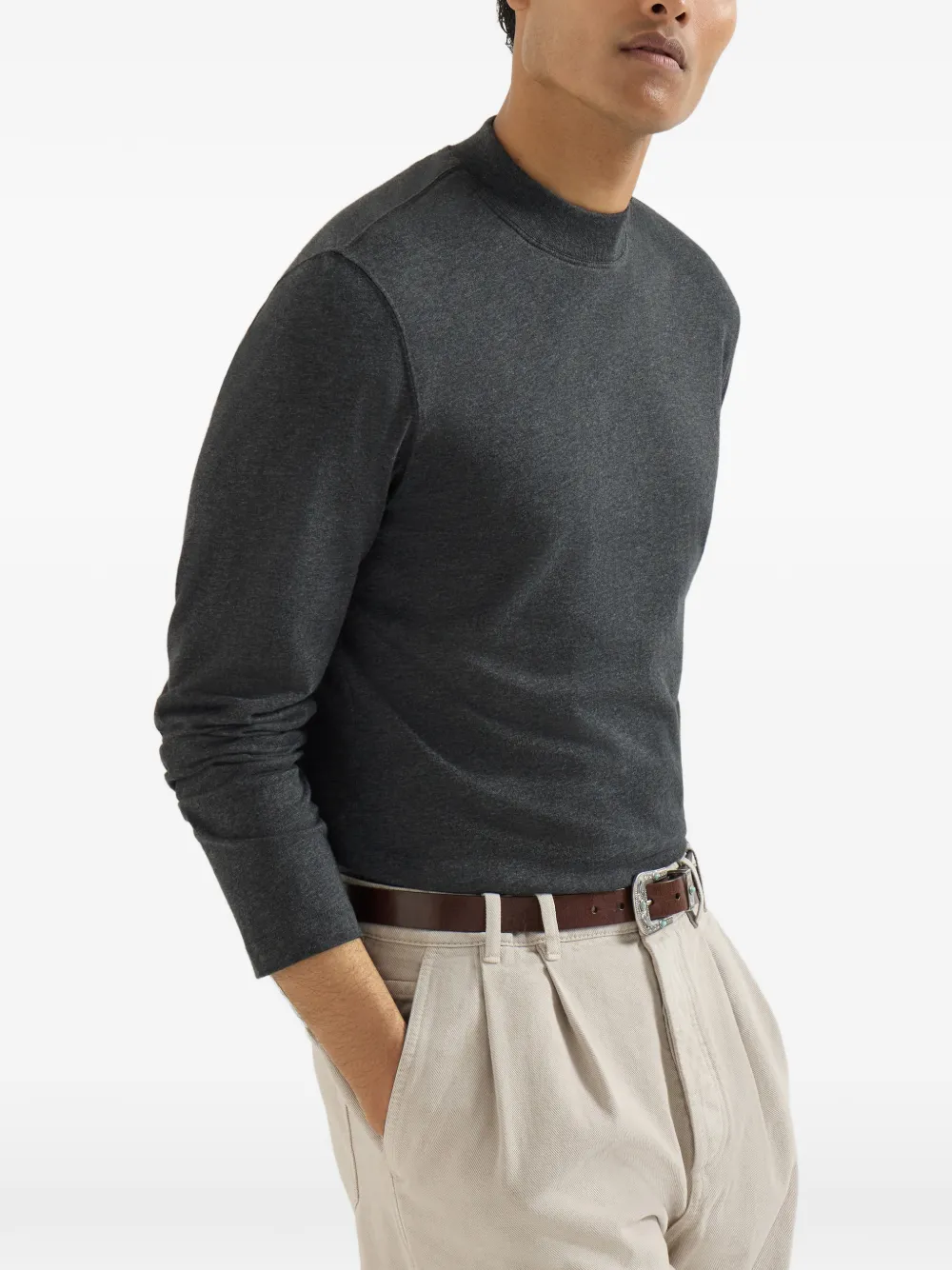 Brunello Cucinelli Katoenen jersey T-shirt Grijs
