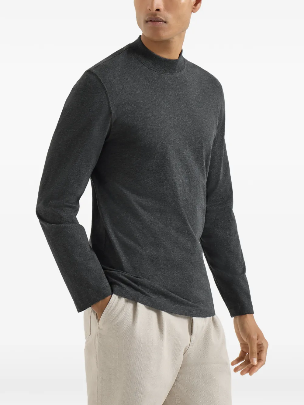 Brunello Cucinelli Katoenen jersey T-shirt Grijs