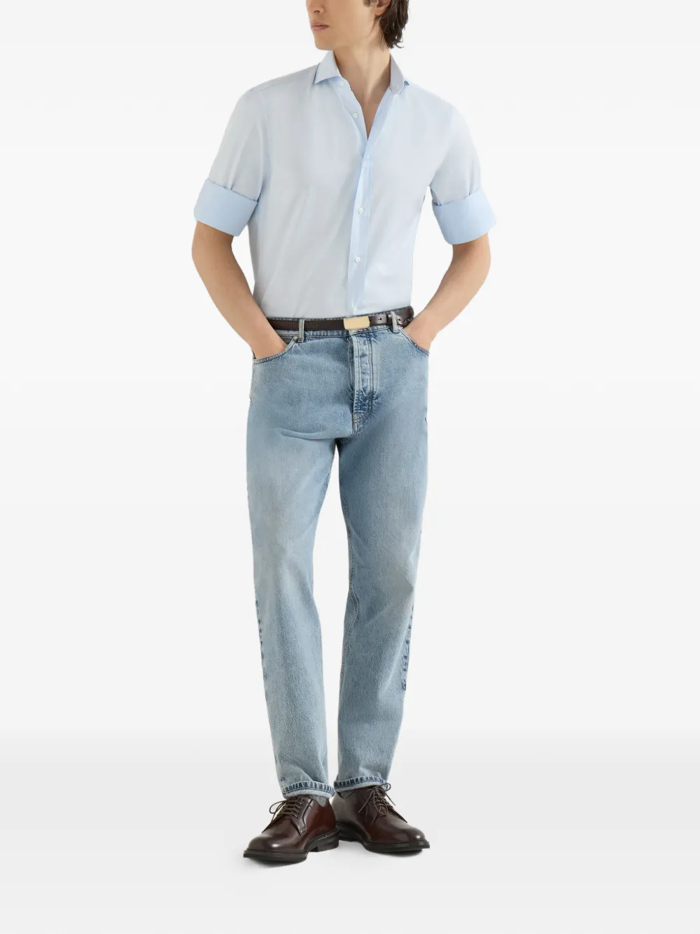 Brunello Cucinelli Iconic denim broek met vijf zakken Blauw