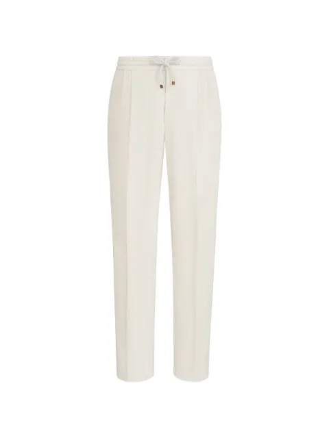 Brunello Cucinelli pantalones de pana de algodón con cordones y pinzas