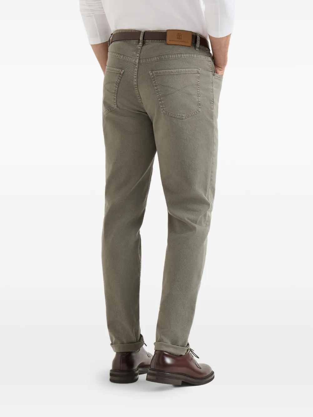 Brunello Cucinelli Jeans met vijf zakken en gewassen effect Groen