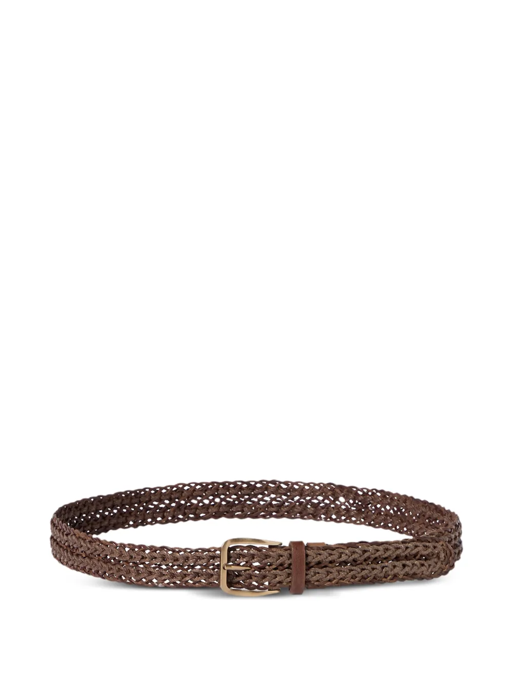 Brunello Cucinelli braided calfskin belt - Brown