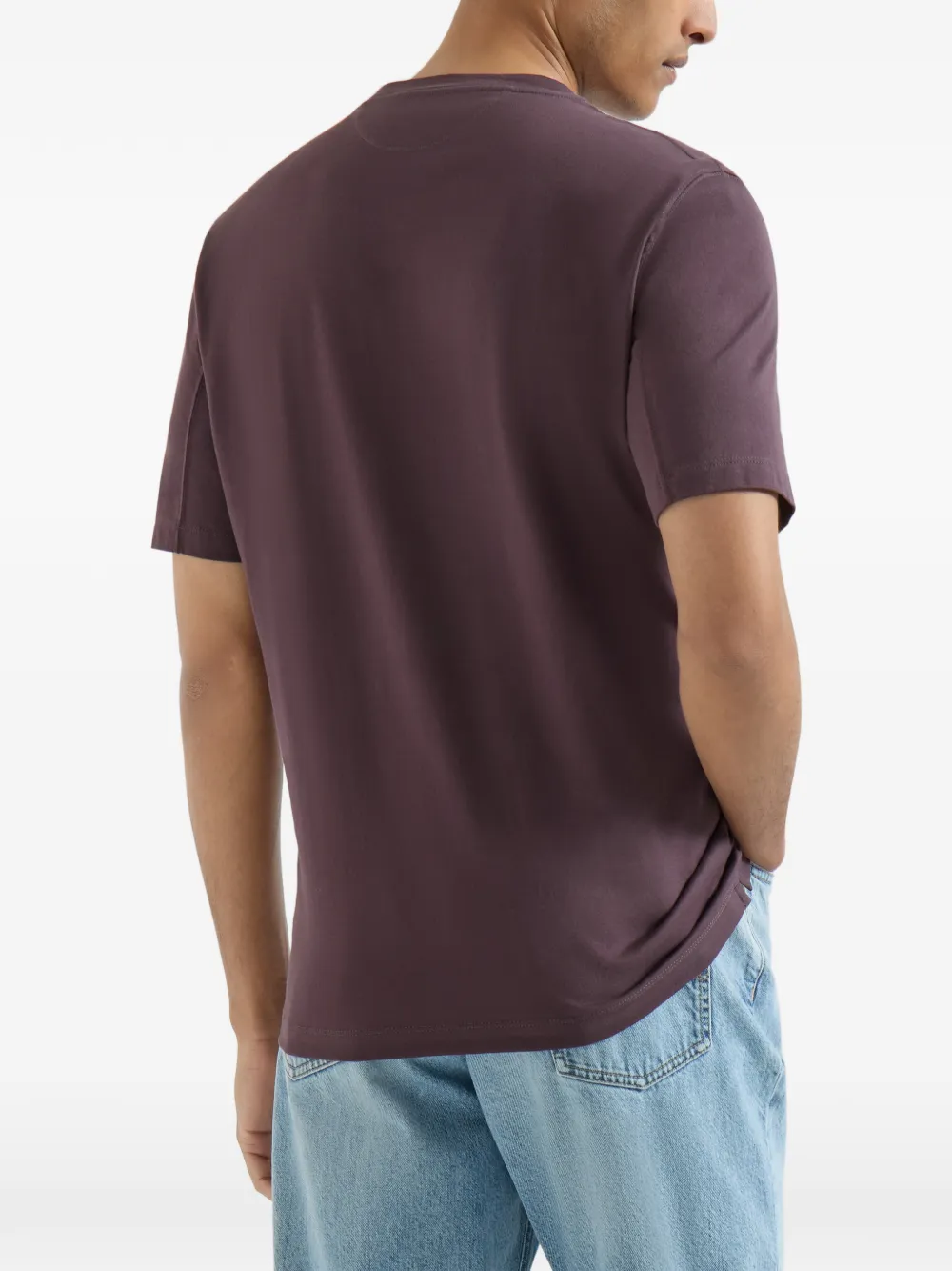 Brunello Cucinelli Katoenen jersey T-shirt met logo en ronde hals Paars