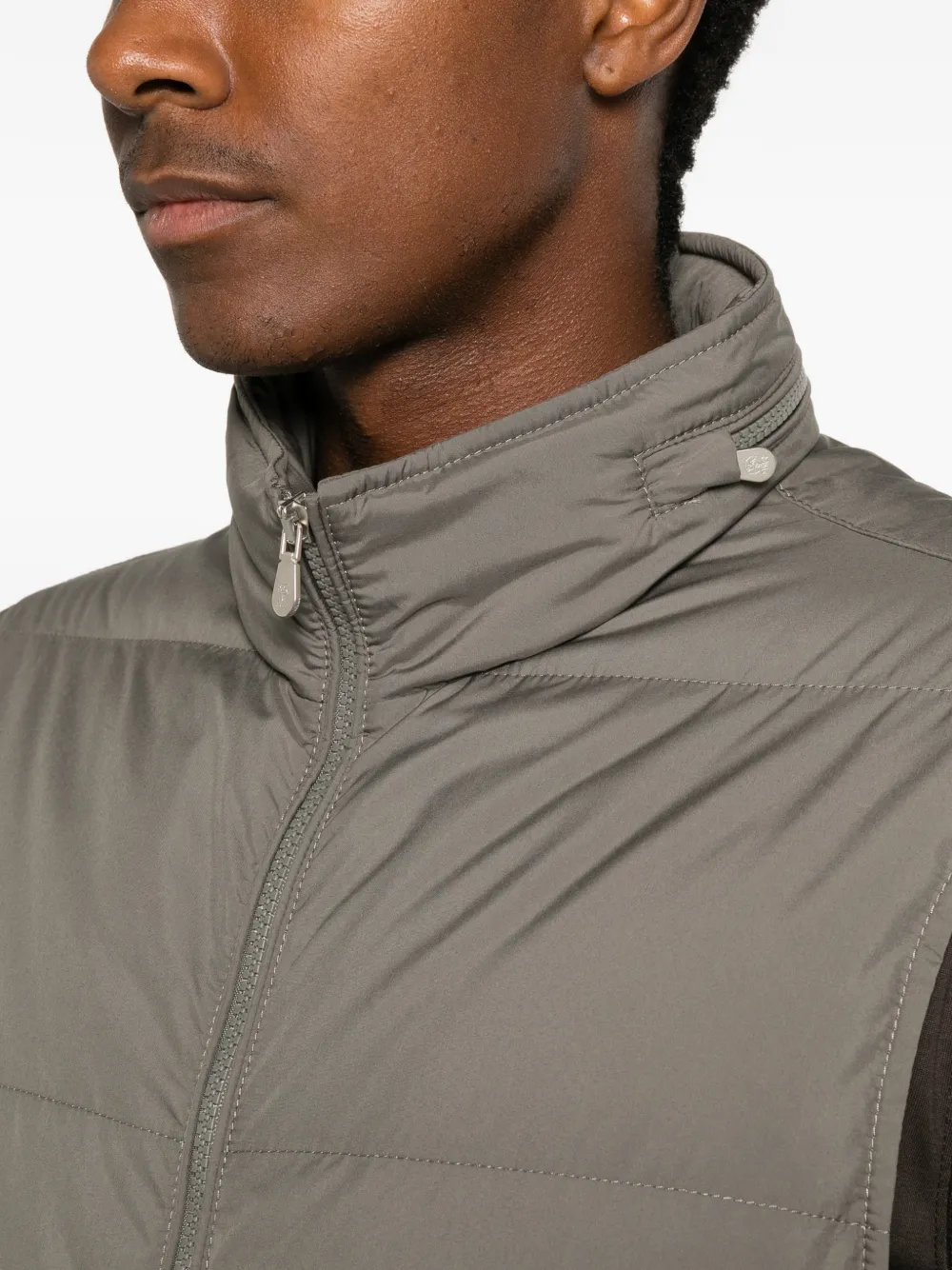 Brunello Cucinelli Lichtgewicht bodywarmer met capuchon Groen