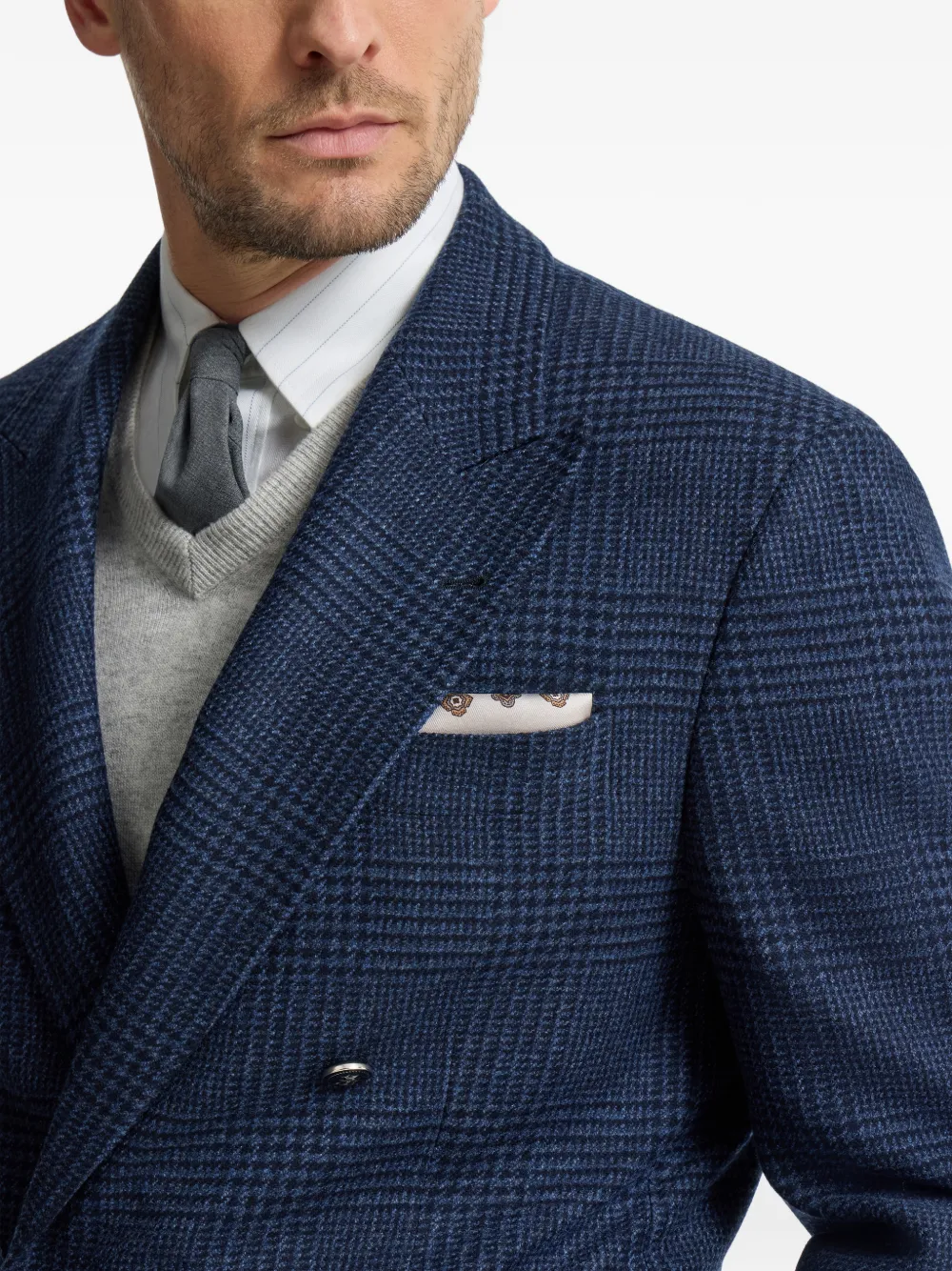 Brunello Cucinelli Zijden pochet met medaillon-design Beige