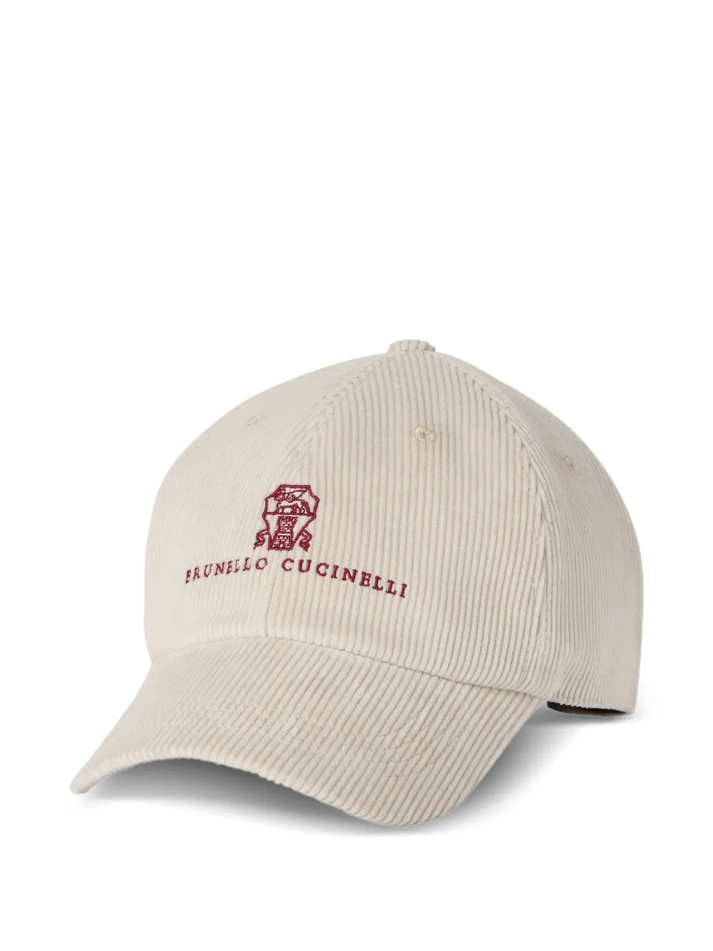 Brunello Cucinelli Cappello da baseball Comfort in cotone a coste con logo ricamato - Toni neutri