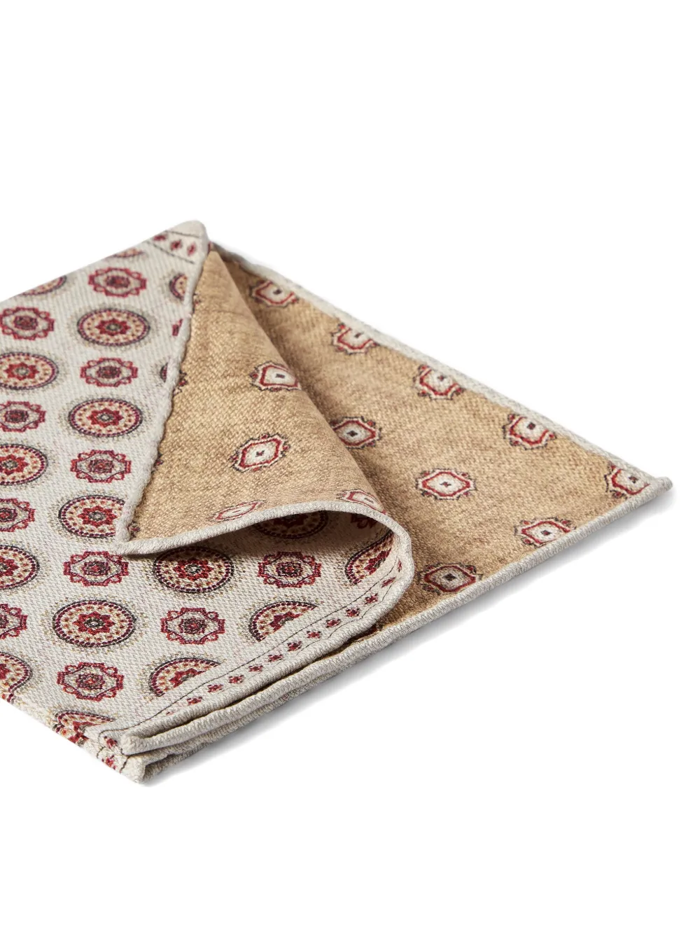 Brunello Cucinelli Zijden pochet met medaillon-design Beige