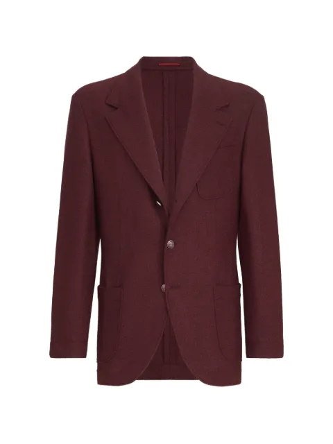Brunello Cucinelli cashmere Panama deconstructed blazer with patch pockets and metal buttons