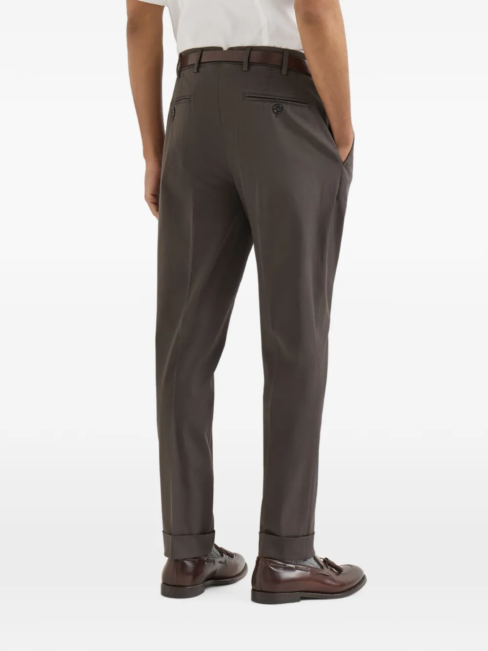 Brunello Cucinelli Gabardine broek van Amerikaans Pima katoen Bruin