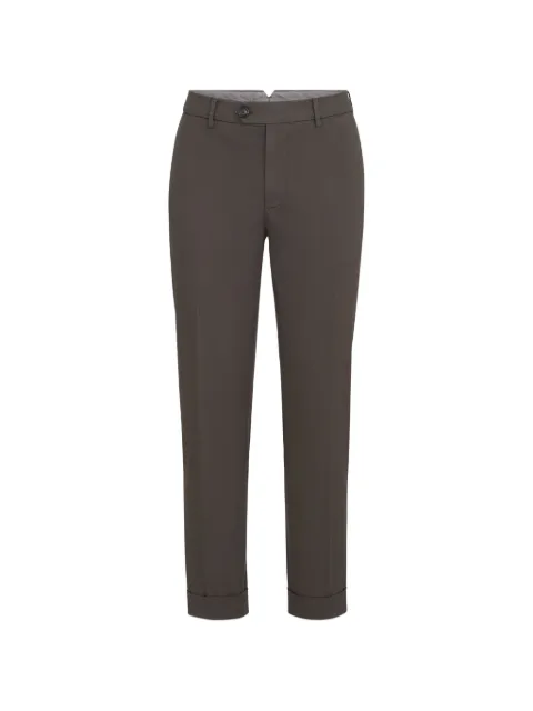 Brunello Cucinelli garment-dyed Italian fit trousers in American Pima comfort cotton gabardine