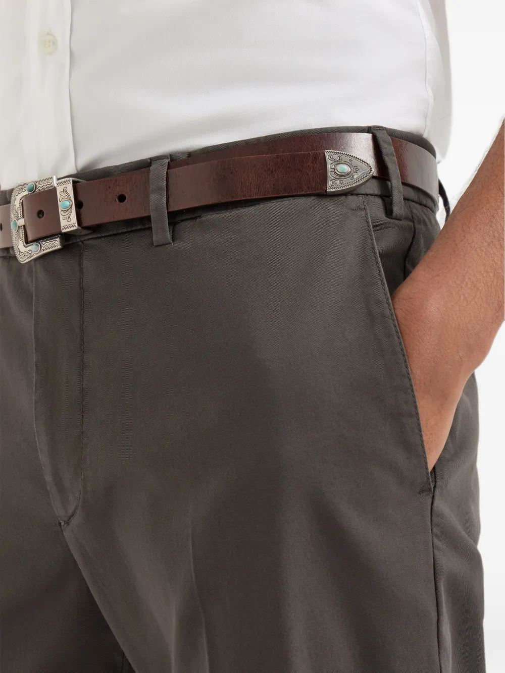 Brunello Cucinelli Gabardine broek van Amerikaans Pima katoen Bruin