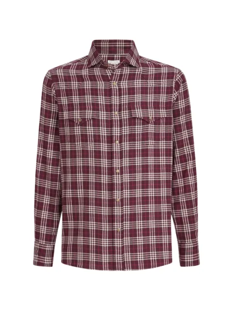 Brunello Cucinelli chemise western en flanelle de coton et lyocell tartan