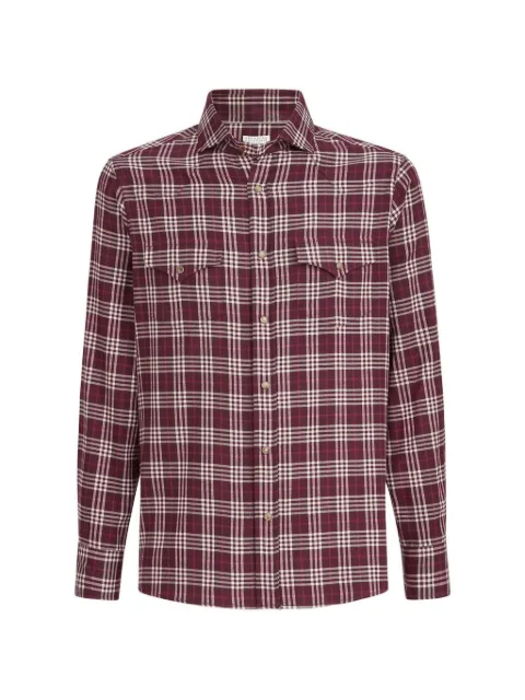 Brunello Cucinelli camisa estilo western con motivo de cuadros tartán