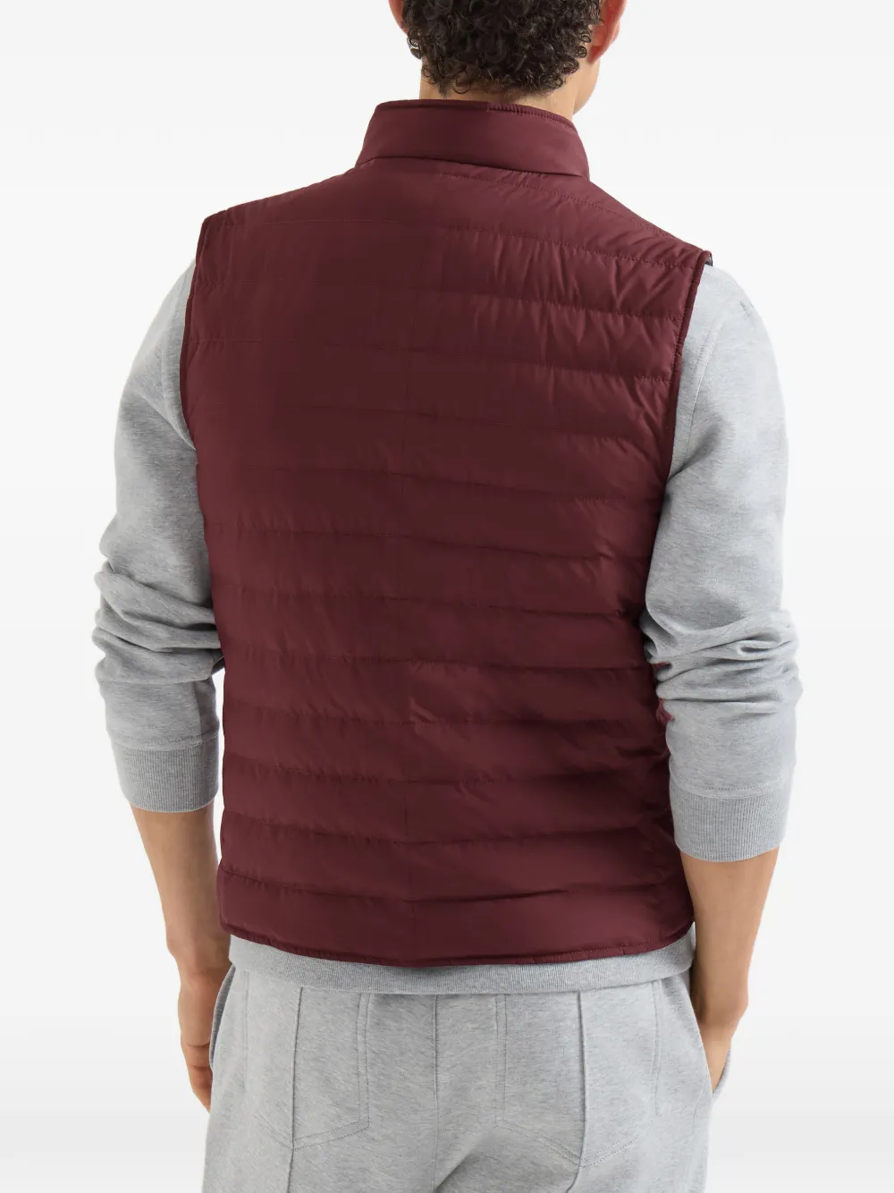 Brunello Cucinelli Lichtgewicht techno stoffen bodywarmer Rood