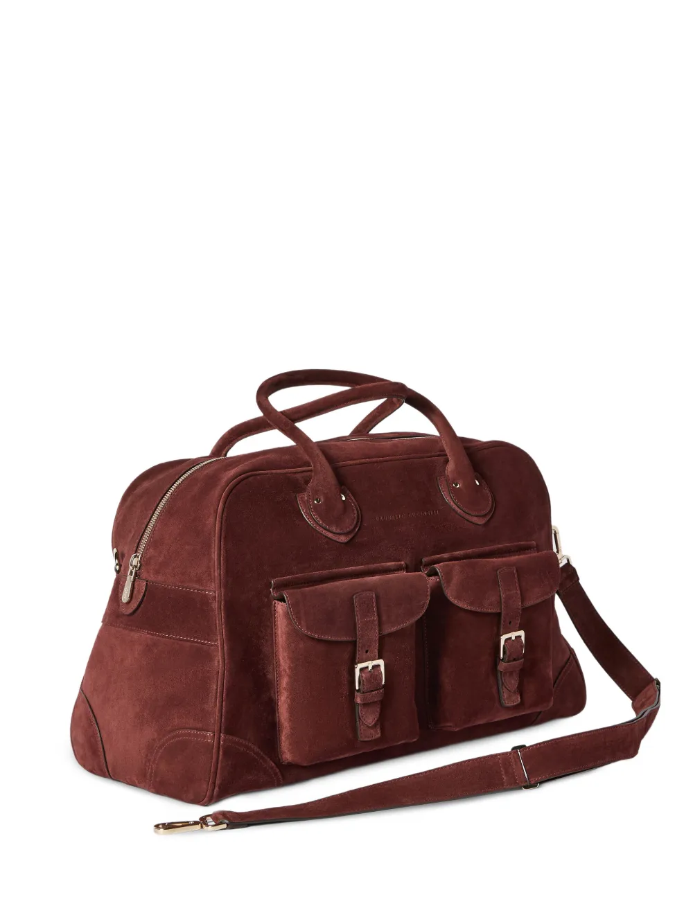 Brunello Cucinelli Suède weekendtas Bruin
