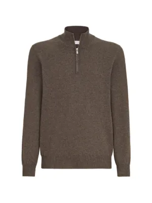 Brunello Cucinelli クォータージップ カシミアセーター | レッド