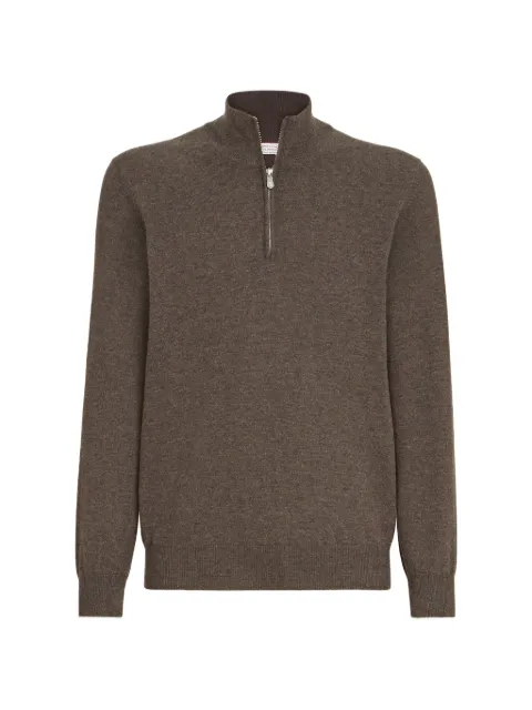 Brunello Cucinelli cashmere sweater with half zip