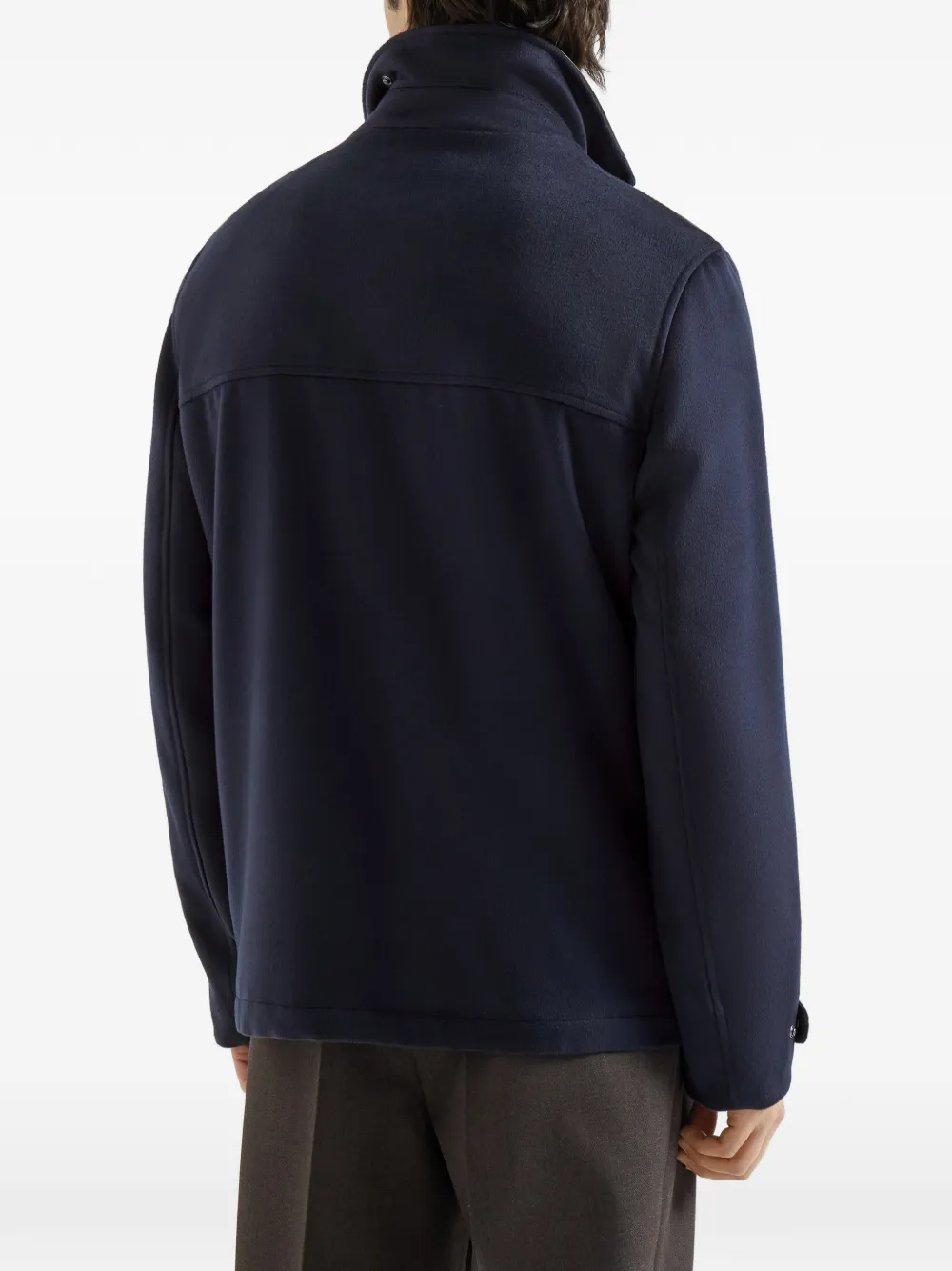 Brunello Cucinelli Jack van scheerwol met nappaleren inzetstukken Blauw