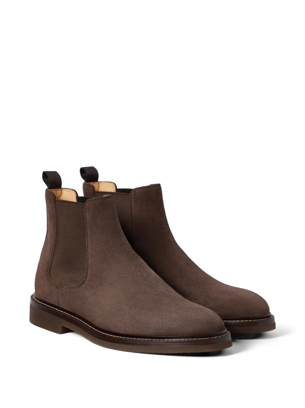 Brunello Cucinelli Suède Chelsea laarzen Bruin