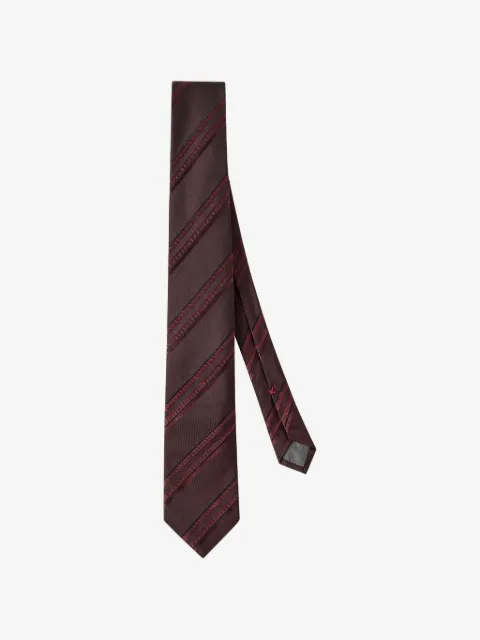 Brunello Cucinelli corbata de seda texturizada con motivo de rayas