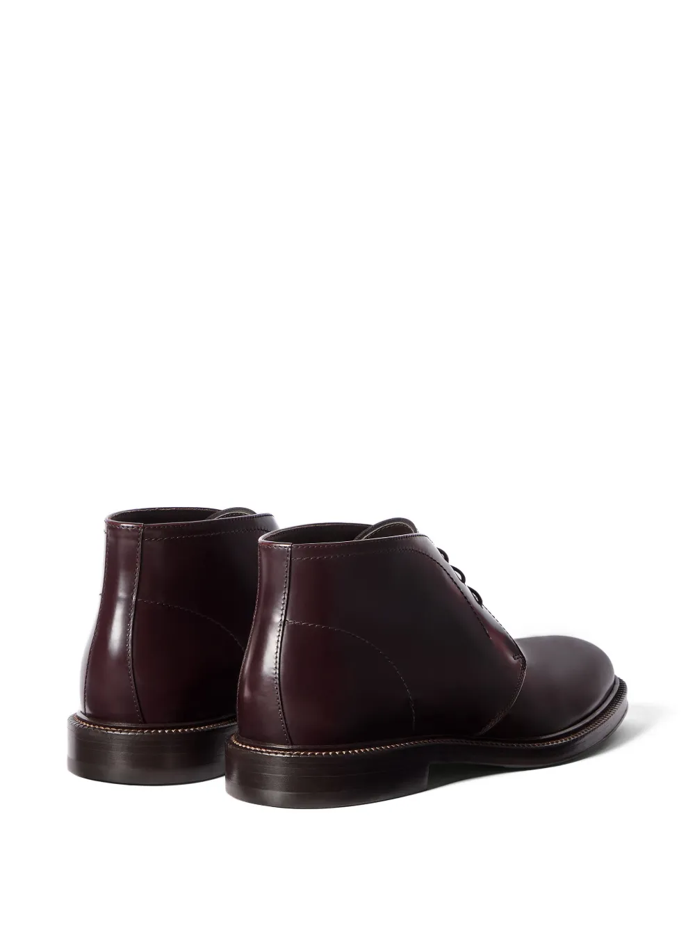 Brunello Cucinelli Chukka laarzen met gepolijste kalfsleer Rood