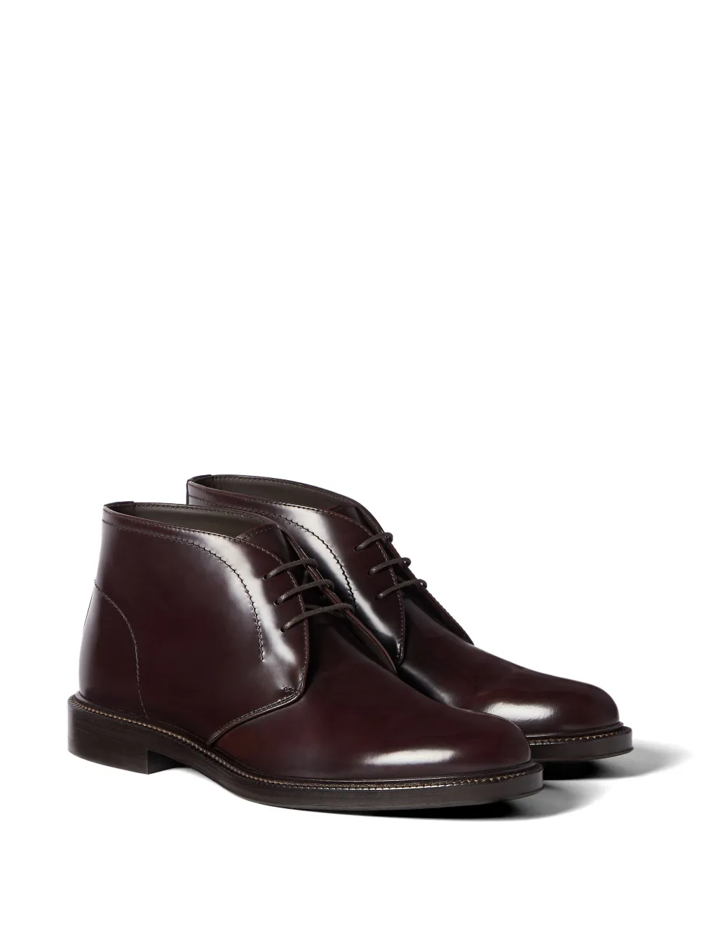 Brunello Cucinelli Chukka laarzen met gepolijste kalfsleer Rood
